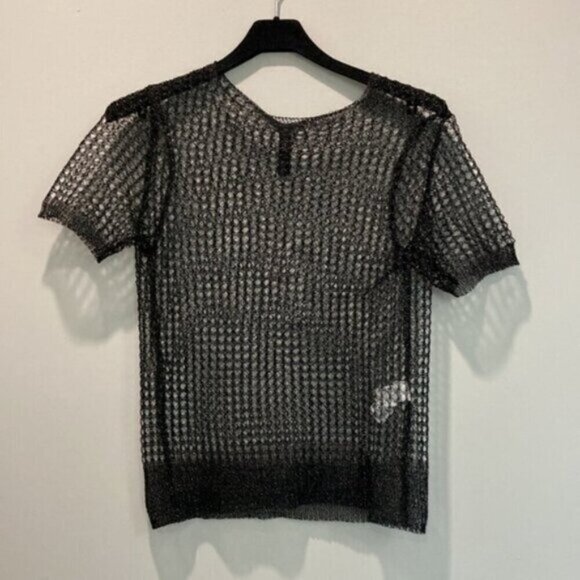 ZARA Black Mesh T-shirt - Picture 3 of 15